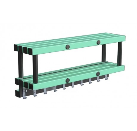 Полка навесная с крючками для полотенец 1000 х 250 х 320 мм, ПТК