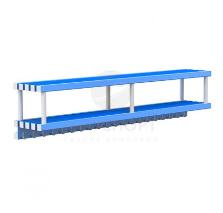 Полка навесная с крючками для полотенец 2000 x 250 x 320 мм, ПТК