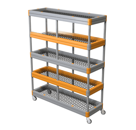 Стеллаж с полиамидной сеткой