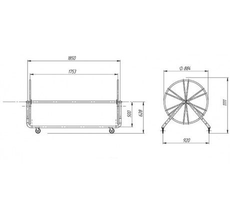 Сматыватель разделительных дорожек шириной 1,8м, АС
