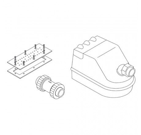 Насосный комплект аэромассажа FitStar (250мм, нерж.сталь) для закладной части с 1 вых., 0,5 кВт (пленка)
