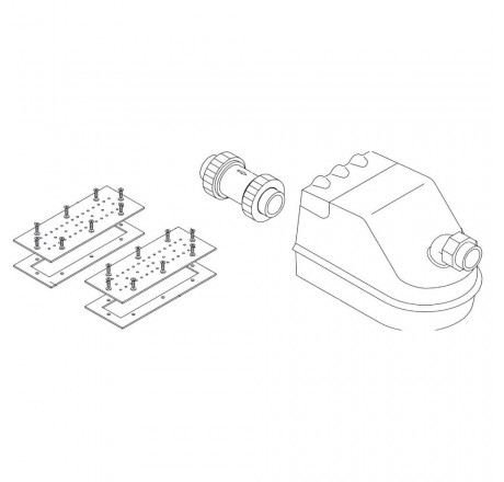 Насосный комплект аэромассажа FitStar (250мм, нерж.сталь) для закладной части с 2 вых., 0,5 кВт (пленка)