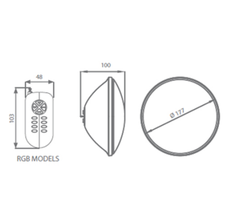 Лампа светодиодная Astralpool "PAR56" RGB,15 Вт, беcпроводная, ПДУ