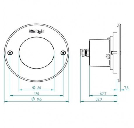 Прожектор 16/4 Power LED 3.0, 43 Вт, 24В DC, круг 146 мм, V4A, RGBW, 5 м кабель 2x1,5 мм2, BZ для соленой воды (пленка)