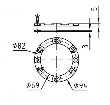 Монтажный комплект из бронзы для прожектора Hugo Lahme,50 Вт