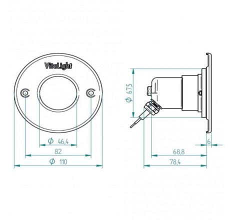 Прожектор 4/4 Power LED 3.0, 11 Вт, 24 В DC, круг 110 мм, V4A, монох. 6000К, 5 м кабель 2x0,75 мм2, V4A (пленка)