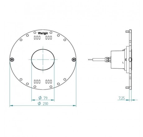 Прожектор 16/4 Power LED 3.0, 43 Вт, 24В DC, круг 230 мм, V4A, RGBW, 5 м каб. 2x1,5 мм2, RG (плитка)