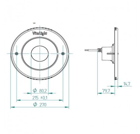 Прожектор 16/4 Power LED 3.0, 43 Вт, 24В DC, круг 270 мм, V4A, монох. 3000K, 5 м каб. 2x1,5 мм2, BZ для соленой воды (пленка)