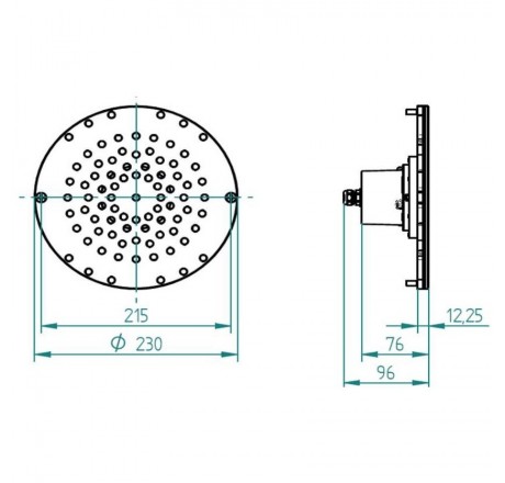 Прожектор донный 16/4 Power LED 3.0, 24В DC, круг 230 мм, V4A, RGBW, 5 м каб. 2x1,5 мм2, BZ для соленой воды (плитка)
