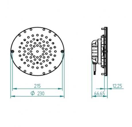 Прожектор донный 28/4 Power LED 3.0, 24В DC, круг 230 мм, V4A, RGBW, 5 м каб. 2x1,5 мм2, BZ для соленой воды (плитка)