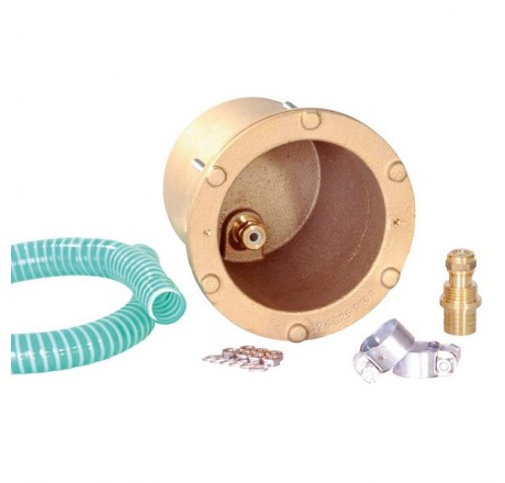 Закладная деталь прожектора 155 мм, со шлангом для кабеля и контрафланцем, BZ для соленой воды (сборный)