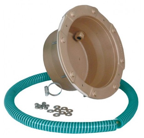 Закладная деталь прожектора 270 мм, вывод под каб. сзади, шланг для каб., V4A (пленка)