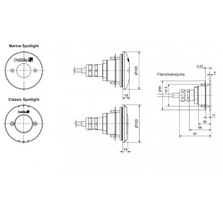 Прожектор точечный Pahlen Marine СА-40 50 AP-RGB 11 Вт, круг 103 мм (плитка)