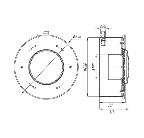 Прожектор Xenozone 54 Вт, круг 250 мм, RGB (пленка)