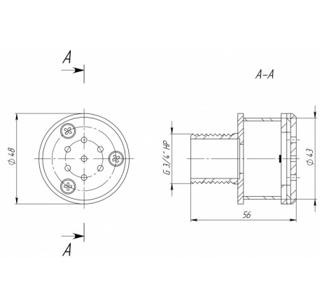 Барботажная форсунка АС 3/4", пленка, (AISI 316L)