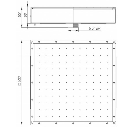 Гейзер 500х500, АС пленка (AISI 316L)