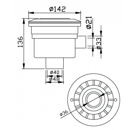 Гидромассажная форсунка TURBO-JET 6-15 м3/ч, Pool King (плитка)