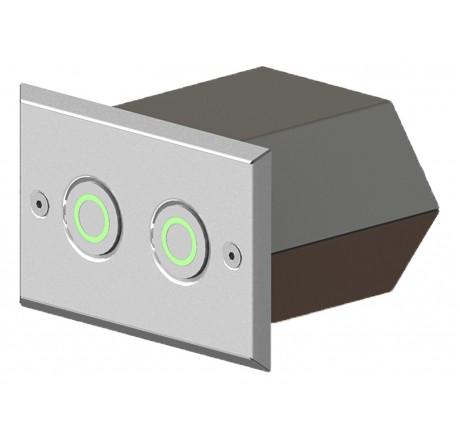 Закладная деталь для двух сенсорных пьезокнопок с квадратной лицевой панелью AISI 316, Xenozone