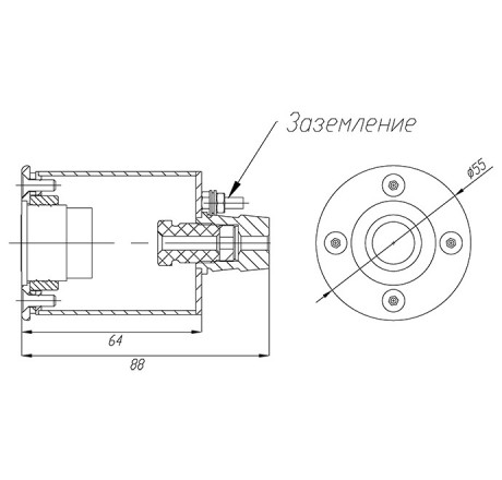 Закладная мини-деталь для сенсорной пьезокнопки AISI 316, Xenozone