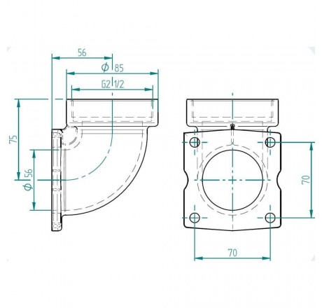 Фланцевое соединение для насоса "Taifun - Compact", ВР 2 ½", бронза