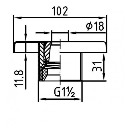 Форсунка из нерж. стали Standard без закладной, одно сопло (пленка)