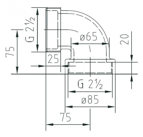 Комплект углов на 90 ° для "Taifun", "Tornado" и "Taifun - Duo" НР и ВР 2 ½", бронза для соленой воды