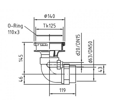 Закладная для донной форсунки FitStar Combi-Whirl (пленка)