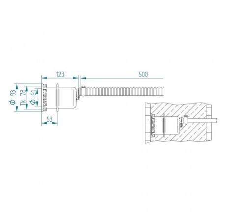Закладные детали устройства противотечения FitStar Double-Jet,240мм (пленка)