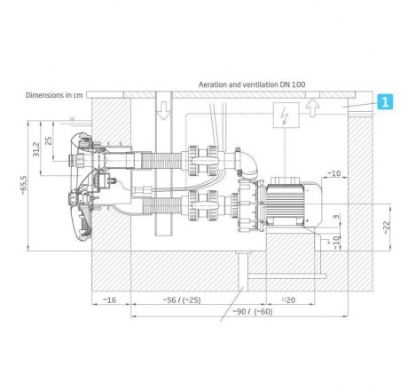 Противоток встраиваемый Badu Jet Vogue 54м3/ч, 2,89кВт 220В, LED белый