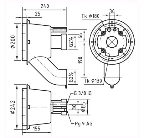 Закладная деталь для FitStar Taifun Duo 240 мм, для соленой воды (пленка)