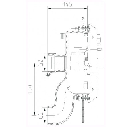 Закладная деталь противотока FitStar Junior, 2", 145 мм для соленой воды (сборный)