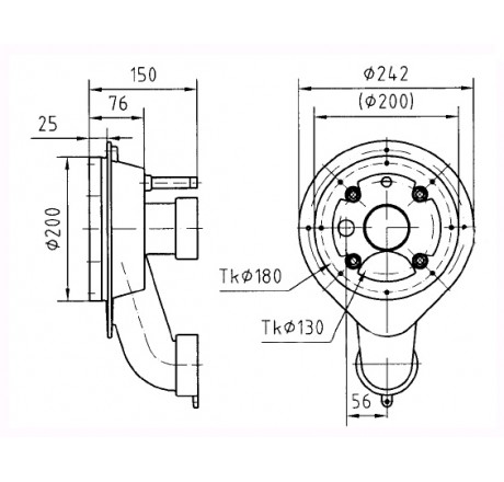 Закладная деталь противотока FitStar Taifun 150мм для соленой воды (пленка)