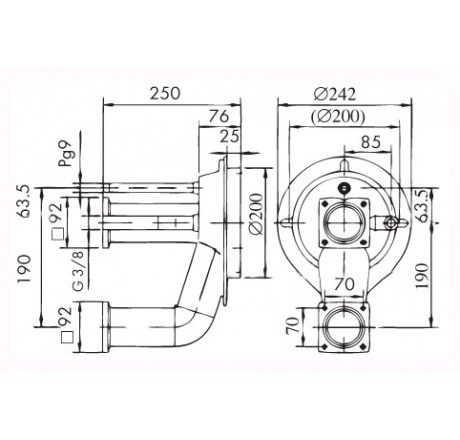 Закладная деталь противотока FitStar Taifun Compact, 250 мм (пленка)