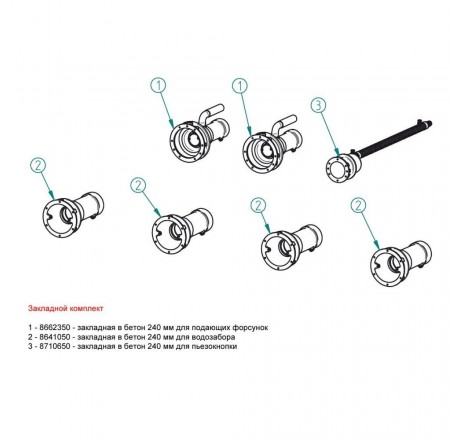 Закладная деталь противотока FitStar X-Stream, 240 мм для соленой воды (пленка)