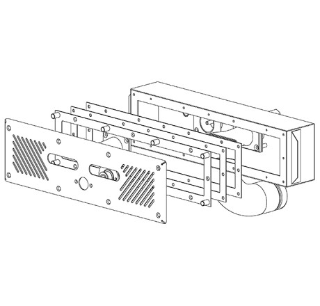 Лицевая панель противотока узкая, Xenozone 75 м3/ч c пьезокнопкой, пленка