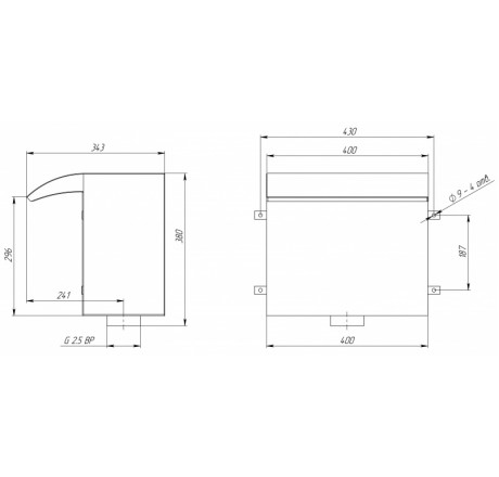 Водопад стеновой 400, АС (AISI 316L)