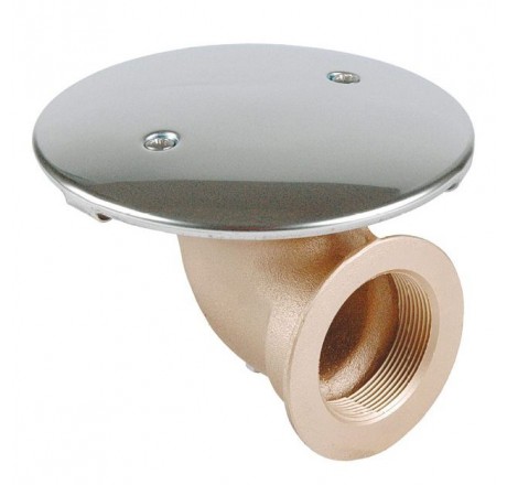 Донный слив 2" ВРс боковым выходом 90° и антивихревой крышкой d 168 мм (пленка)