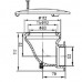 Донный слив 2" ВРс боковым выходом 90° и антивихревой крышкой d 168 мм (пленка)