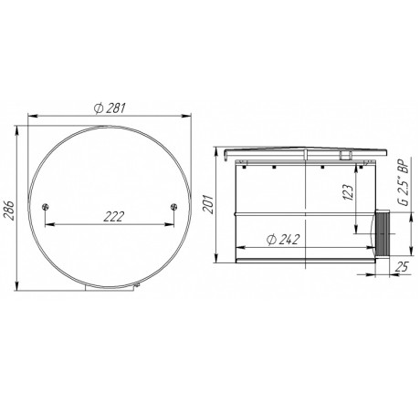 Донный слив 2,5", Д 240 антивихревой, АС