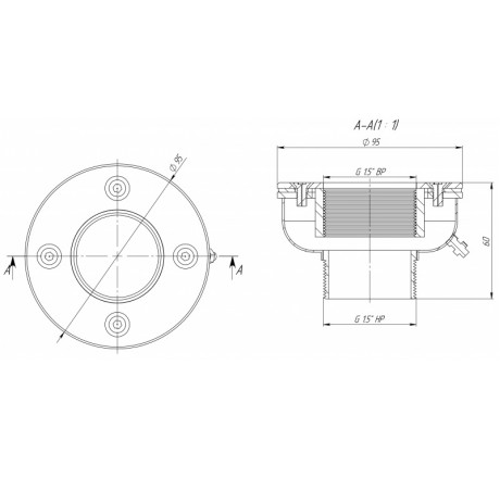 Адаптер 1,5"х1,5" (пылесоса) пленка (AISI 316L)