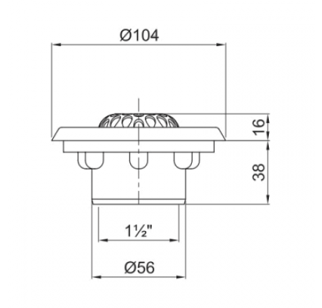 Форсунка забора воды Pahlen 1 1/2" НР (плитка)