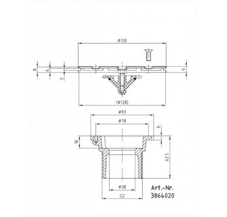 Подающая донная форсунка AllFit, регулир. производит., НР 2";