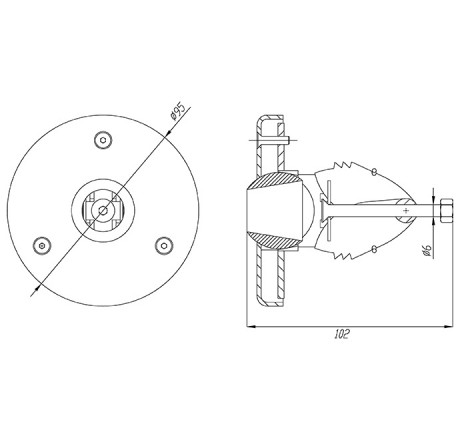 Форсунка распорная стеновая Xenozone 95 мм (плитка)