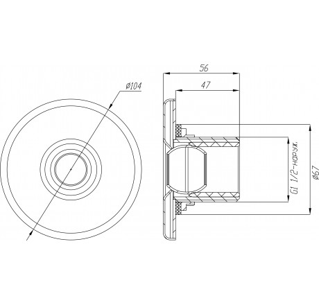 Форсунка стеновая Xenozone 104 мм, 1 1/2" НР (сборный)