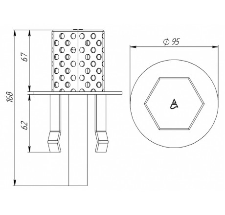 Шумоглушитель в переливной лоток (AISI 316L), АС