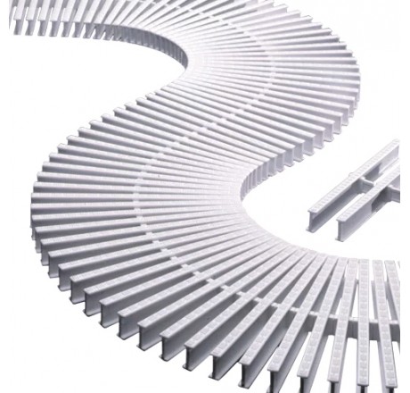 Переливная решетка гибкая прямая (1 модуль) 35x335 мм