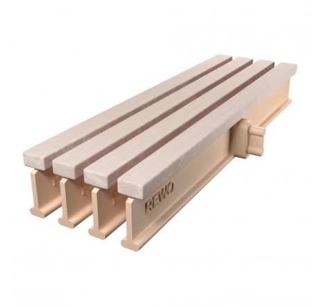 Переливная решетка Rewo (брашированное дерево), 130-245 х 14 х 34 мм, выбеленный дуб