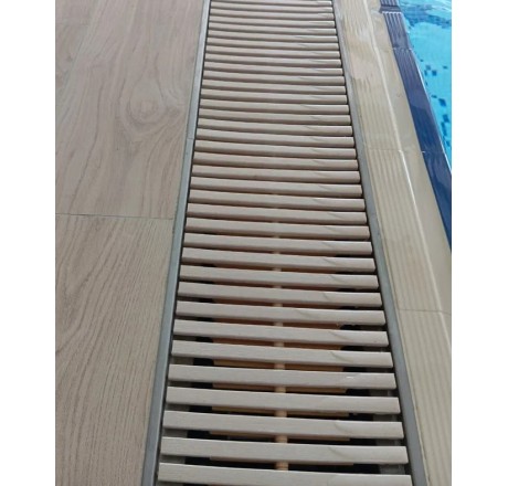 Переливная решетка Rewo (шлифованное дерево), 130-245 х 14 х 34 мм, выбеленный дуб