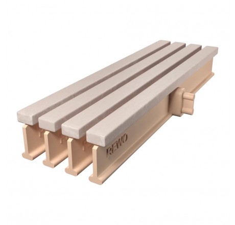 Переливная решетка Rewo (шлифованное дерево), 130-245 х 14 х 34 мм, выбеленный дуб