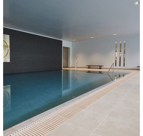 Переливная решетка Rewo (брашированное дерево), 130-245 х 14 х 34 мм, выбеленный дуб